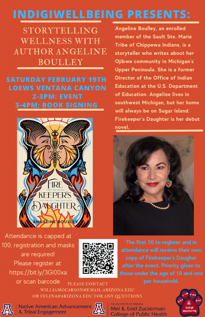  Flyer for storytelling event with Angeline Boulley