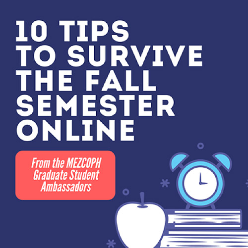 Promotional graphic of 10 Tips to Survive the Fall Semester Online