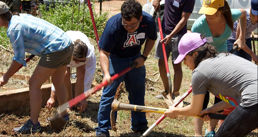 Students involved in Service Learning, a part of the Rural Health Professionals Program (RHPP)